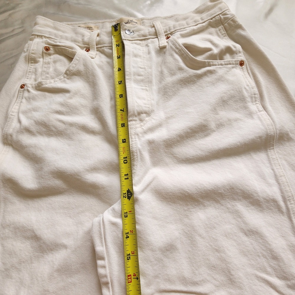 Universal Thread Womens High Rise Curved Leg White Jeans Barrel 6 Coastal Chic - Picture 6 of 7
